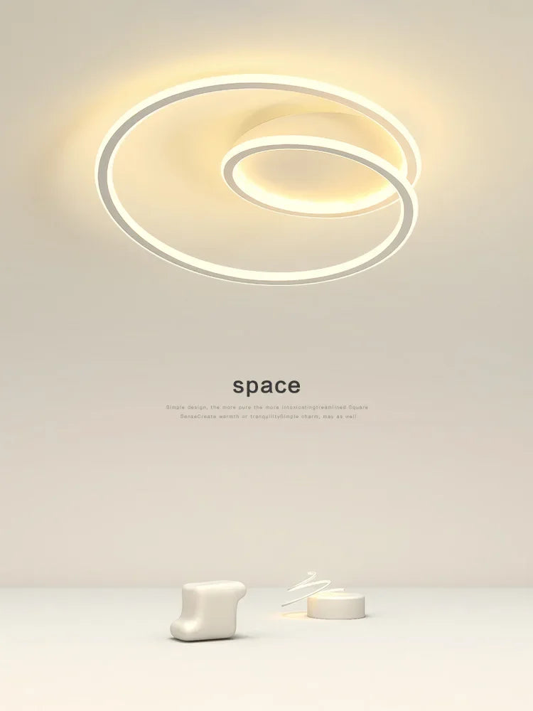 Modern Minimalism Round Bedroom Ceiling Light Creative Aluminum Dimmable Study Room Led Lamp Lighting Home Decor Luster Fixtures