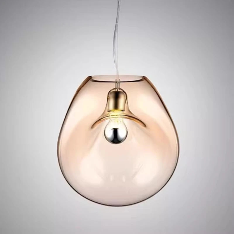Modern Led Pendant Light Home Decor Dining Room Pendant Lamp Simple Nordic Creative Personality New Smoke Glass Chandelier E27
