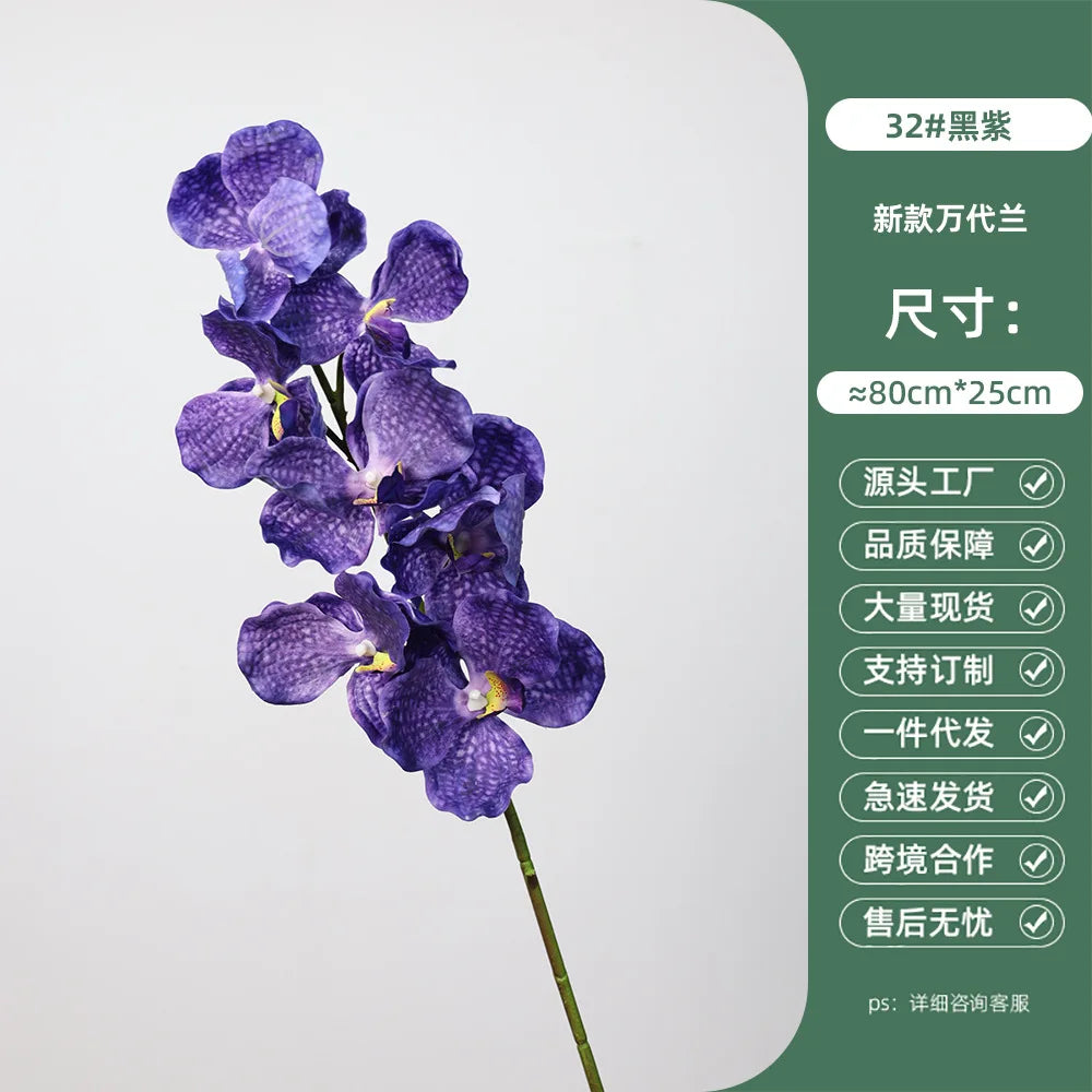 4Pcs Latex Moisturizing Vanda Orchid Artificial Flowers Wedding Flower Arrangement Real Touch Orchids Birthday Party Home Decor