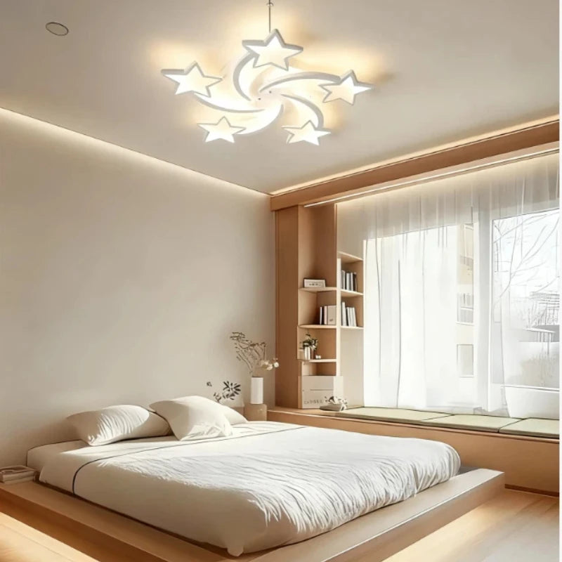 Modern Minimalist High-end LED Ceiling Chandeliers Flower Creative Pendant Lamps Design Bedroom Dinning Home Decor Light Fixture