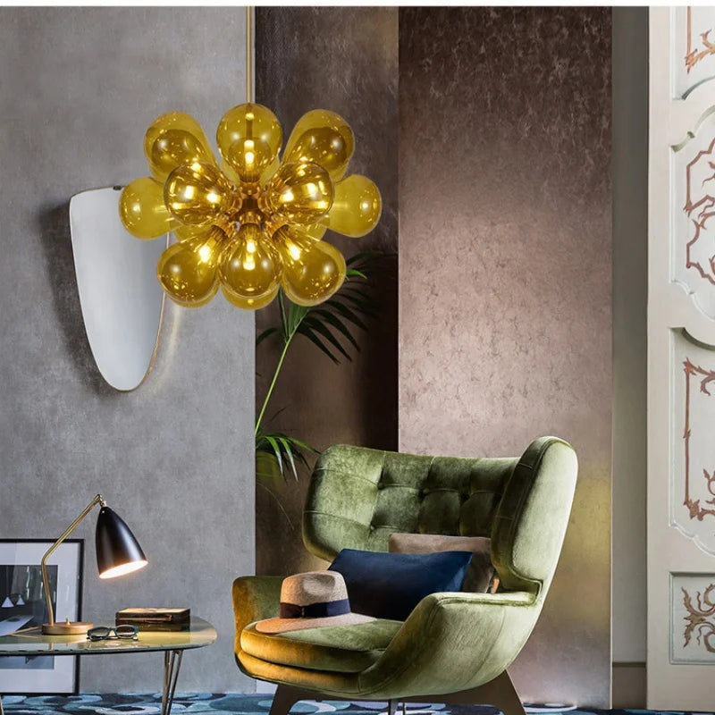 New Children's Room Bedroom Designer Glass Chandelier Modern Minimally Living Room Restaurant Pendant Lamp Home Decor LED Light