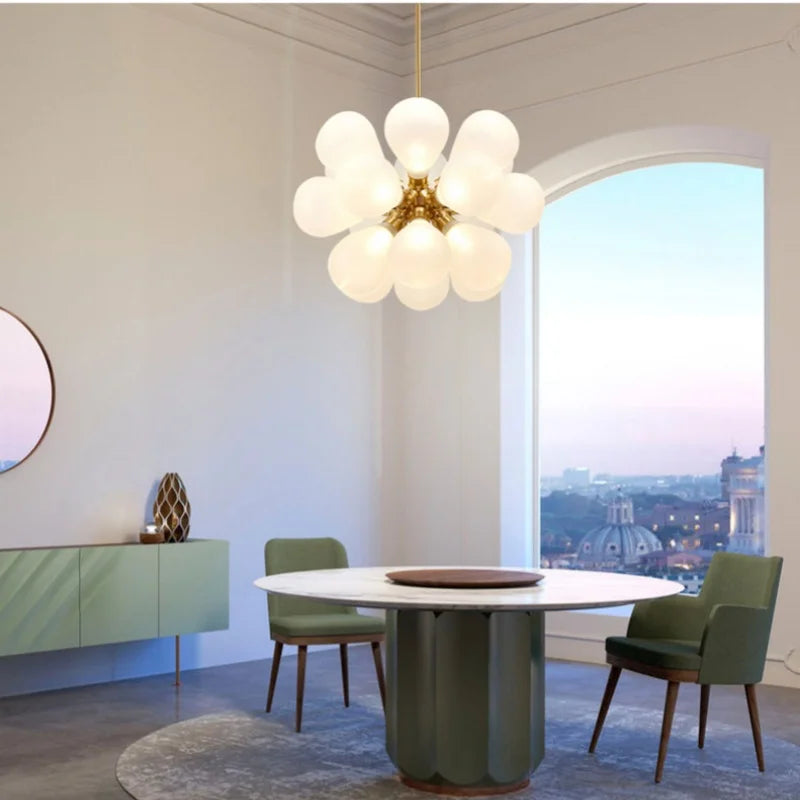 New Children's Room Bedroom Designer Glass Chandelier Modern Minimally Living Room Restaurant Pendant Lamp Home Decor LED Light