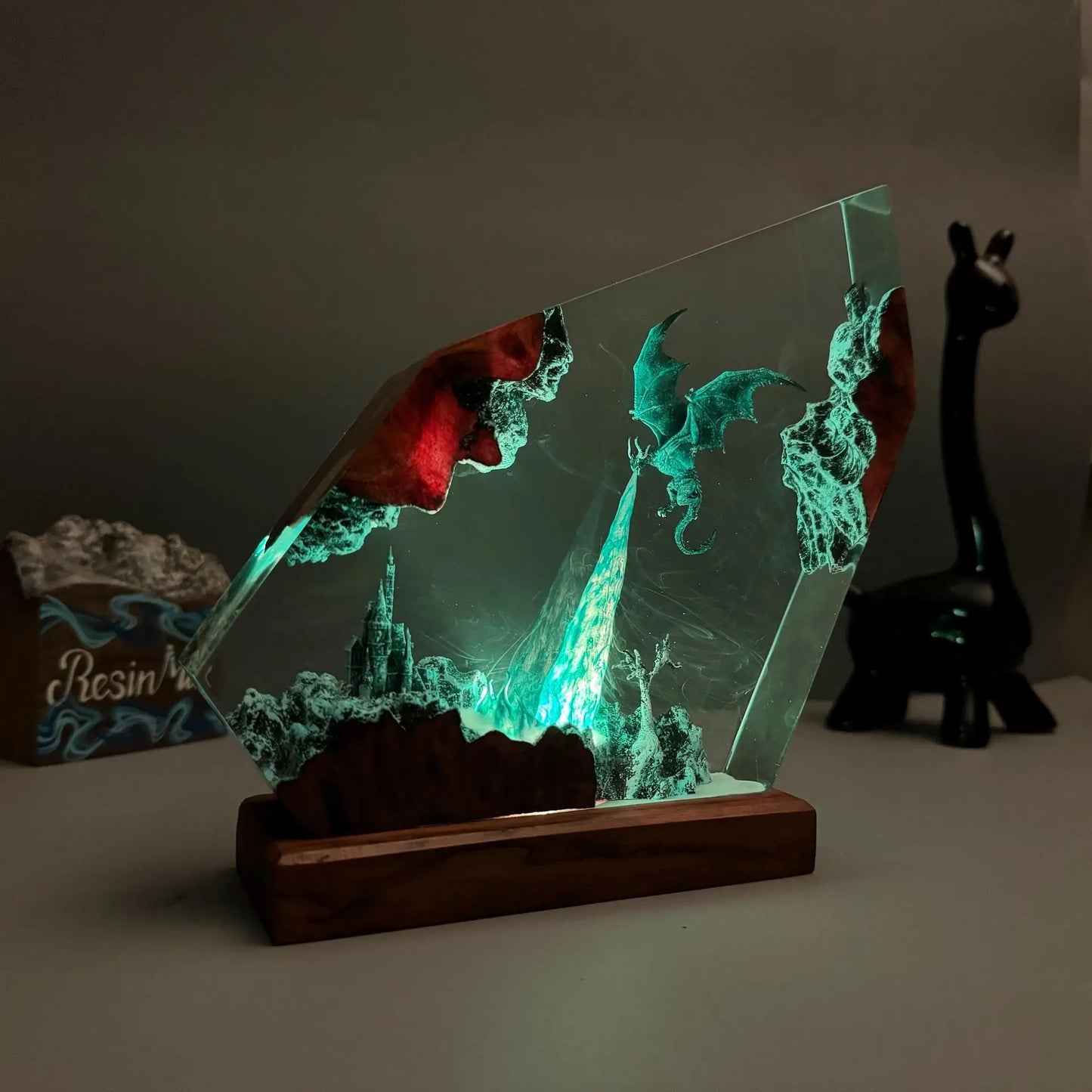 Creative Charizard Resin Art Halloween Home Decor Lighting Gift Movie Model Craft Display Ornament