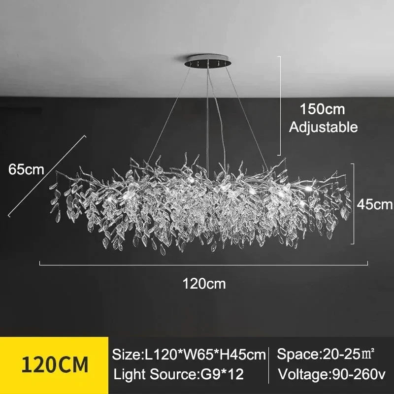 Luxury Modern Crystal Ceiling Chandelier Led Pendant Lamp Dining Living Room Bedroom Home Decor Silvery Wall Light Hanging Light