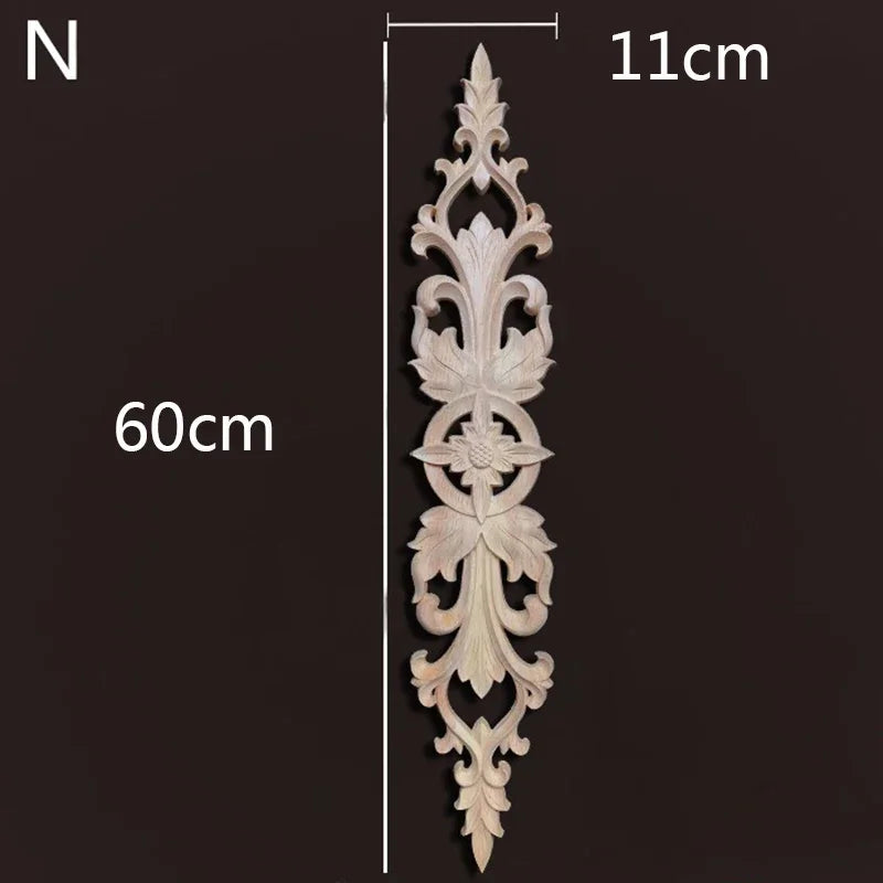 Wooden Furniture Appliques Luxury Living Room Decoration Home Decor Antique Onlays Mouldings Unique Natural Floral Wood Carved