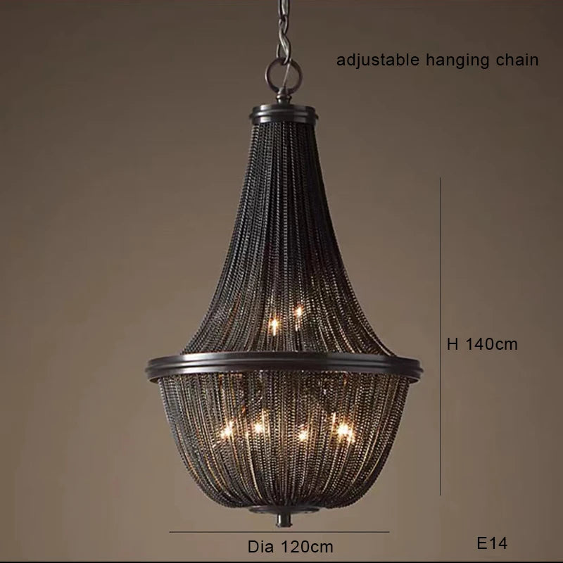 Led Black American Tassel Ceiling Chandelier 2026 Designer Home Decoration Lustres Dimmable Home Decor Lamps for Living Room