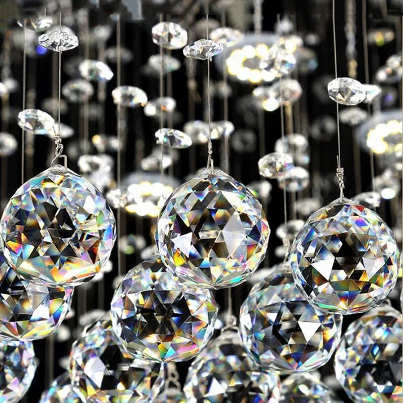 ModernCrystal LED Llight Staircase Home Decor Chandelier Lamp Stylish Hotel Project Villa Hall Long Double Suspension Luminaire