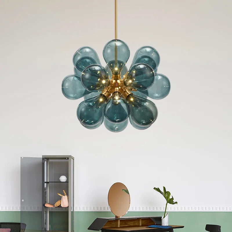 New Children's Room Bedroom Designer Glass Chandelier Modern Minimally Living Room Restaurant Pendant Lamp Home Decor LED Light