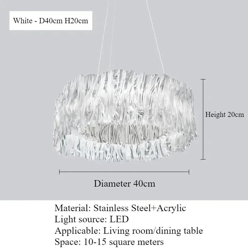 Italy Restaurant High-end Accordion LED Pendant Lights Personality Art for Living Room Chandelier Bedroom Home Decor Lamp Design