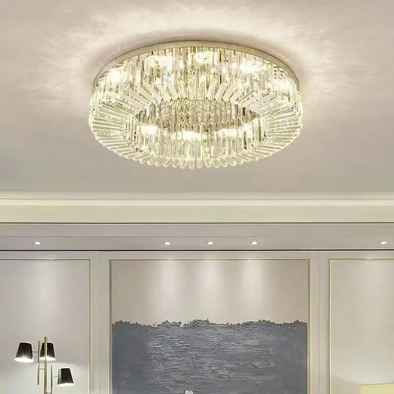 European Style Crystal Pendant Lamps for Bedroom Ceiling Modern Home Decor Ornaments Interior LightingLiving Room Lamps