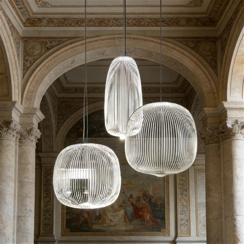 Ameican Birdcage Villa Metal LED Pendant Light Design Artistic Style Lamp for Home Decor Hotel Exhibition Living Room Chandelier