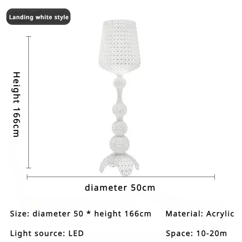 Italian Design Creative Floor Lamp Hollow Acrylic Modern Standing Light for Living Room Bedroom Home Decor LED