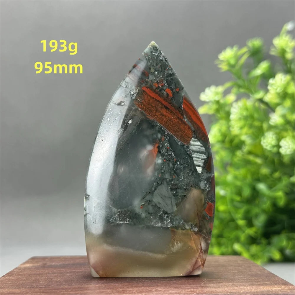Natural Beautiful Blood Stone Free Form Torch Reiki Healing Energy Spiritual Meditation Witchcraft Exorcism Home Decor