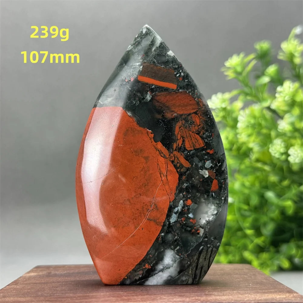 Natural Beautiful Blood Stone Free Form Torch Reiki Healing Energy Spiritual Meditation Witchcraft Exorcism Home Decor