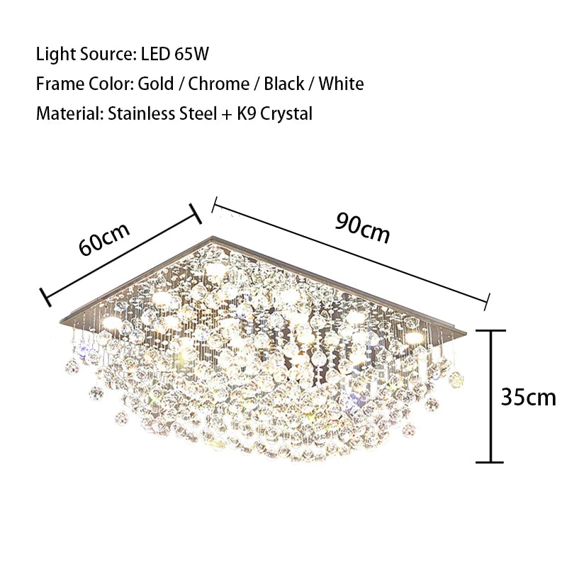 Modern Crystal Ball Ceiling Lights Surface Mounted LED Lamps Lighting Fixture for Living Room Lustres Home Decor Lampara Techo