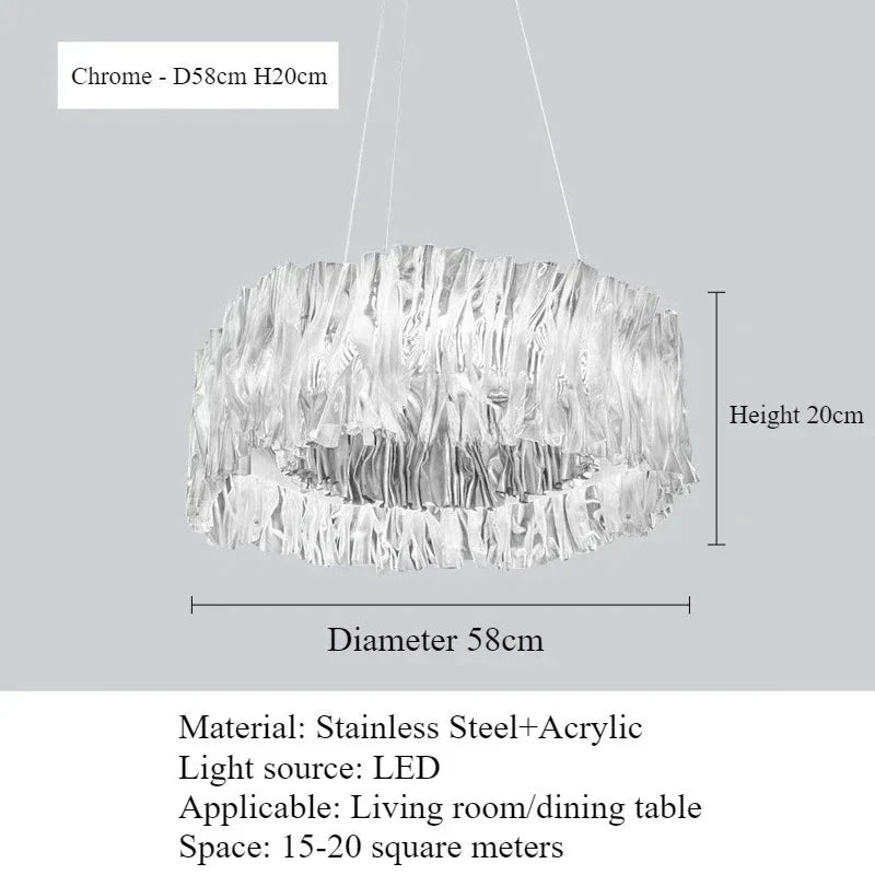 Italy Restaurant High-end Accordion LED Pendant Lights Personality Art for Living Room Chandelier Bedroom Home Decor Lamp Design