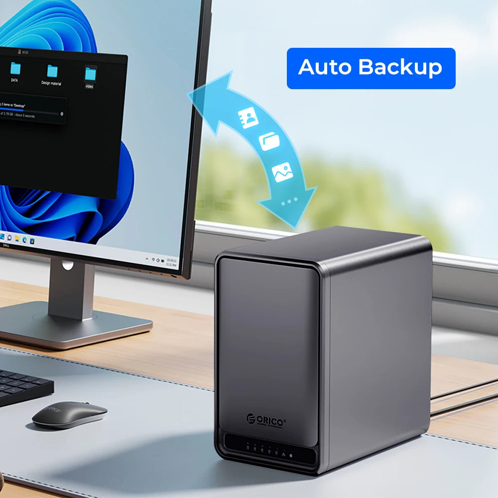 Orico TS200 USB 3.2 MetaCube Household Storage SATA NAS 2/5 Bay HDD/SSD Enclosure 40TB/100TB House Personal Cloud Serve Backup