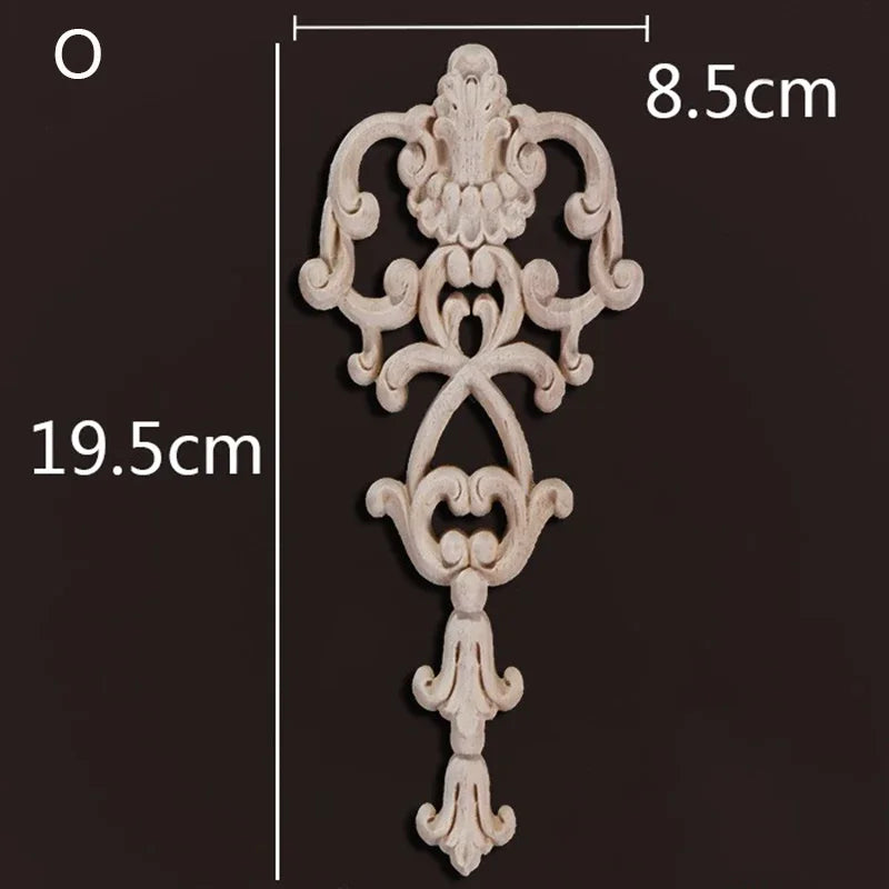 Wooden Furniture Appliques Luxury Living Room Decoration Home Decor Antique Onlays Mouldings Unique Natural Floral Wood Carved