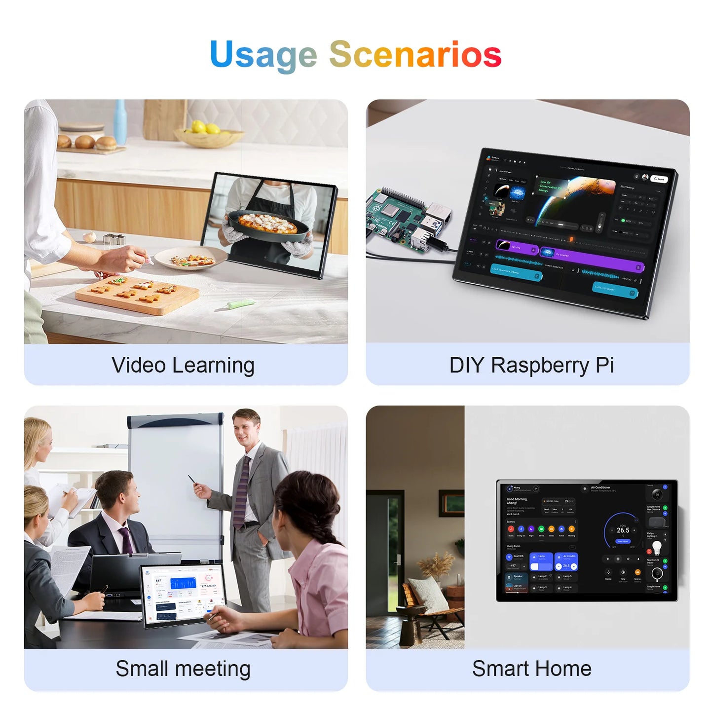 14 inch Portable Monitor Touch Screen with 1920X1200 IPS Office Computer Second Display for Laptop Phone CCTV DIY Car Syteam
