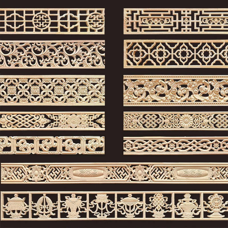 Decorative Wood Molding wood Carved Corner Onlay Applique Frame Cabinet Home Decor Figurines Wall Art Furniture Accessories