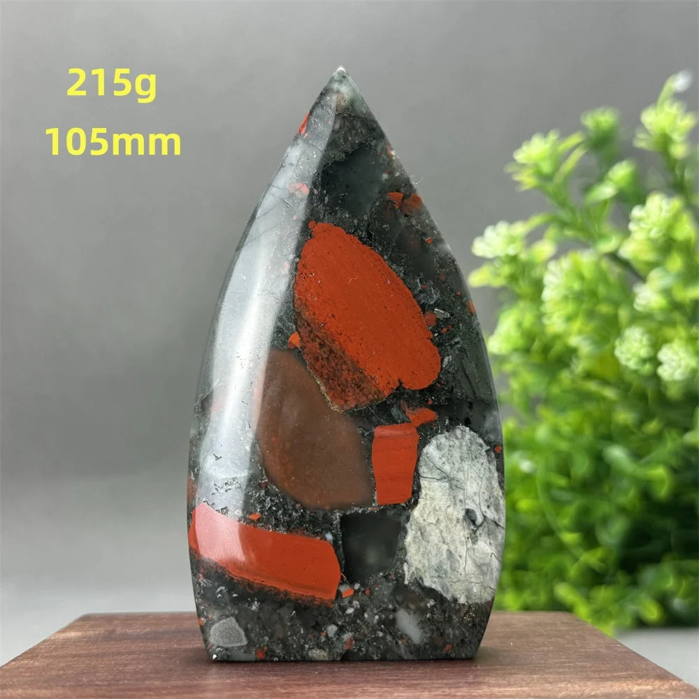Natural Beautiful Blood Stone Free Form Torch Reiki Healing Energy Spiritual Meditation Witchcraft Exorcism Home Decor