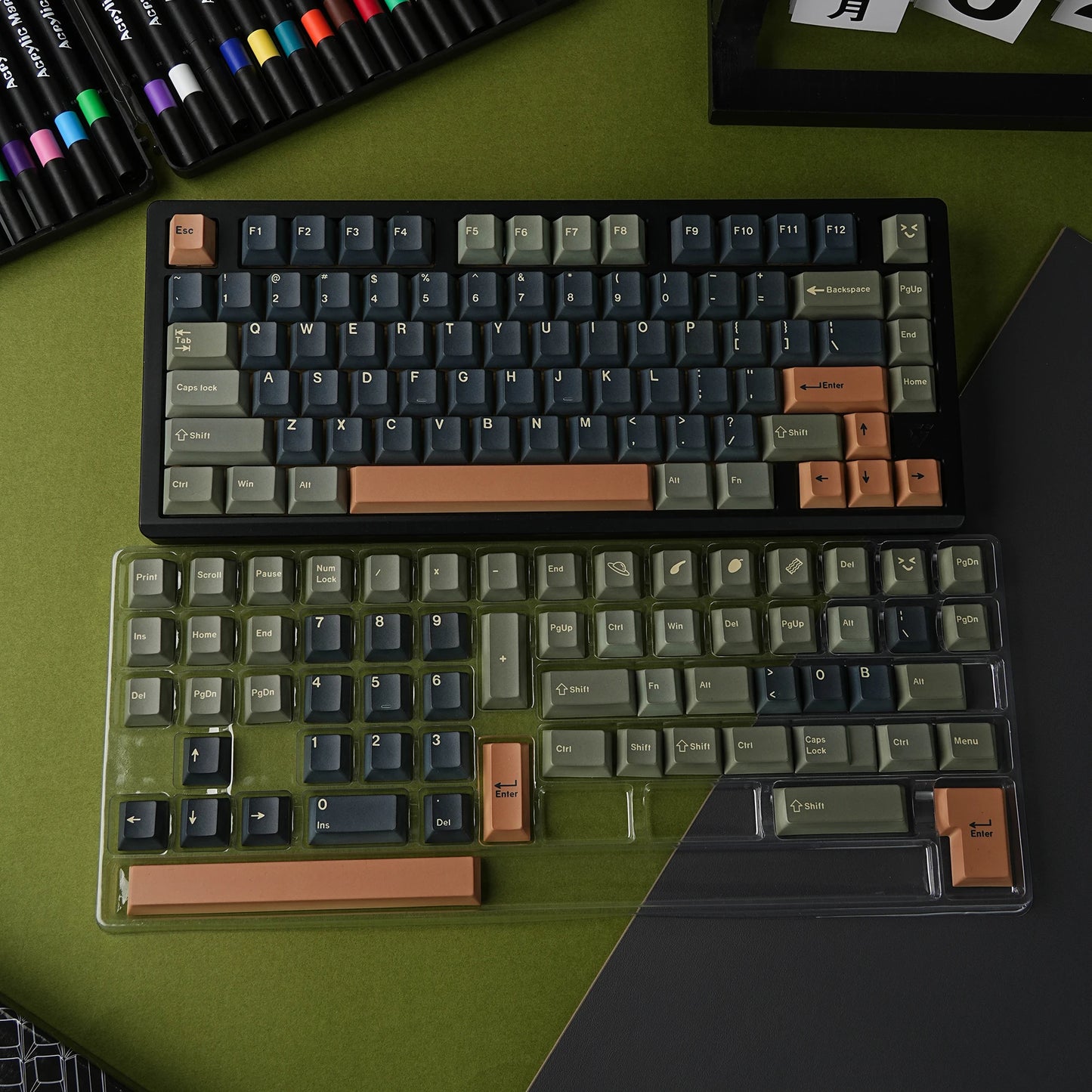 Golden Palm Dye Sub Mechanical Keyboard Keycaps Set 143 Keys German Korean Spanish Arabic French Russian ABNT-2 Big Collection