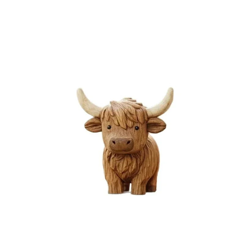 Highland Cow Statue Rustic Sculpture Table Centerpiece For Home Decor For Animal Lovers Christmas Birthday Gift
