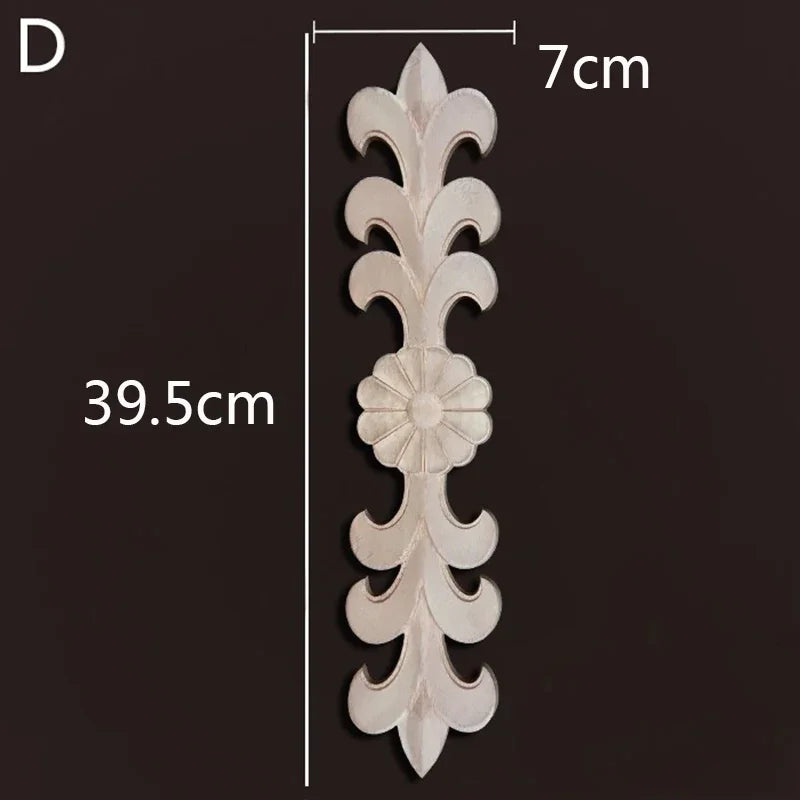 Wooden Furniture Appliques Luxury Living Room Decoration Home Decor Antique Onlays Mouldings Unique Natural Floral Wood Carved