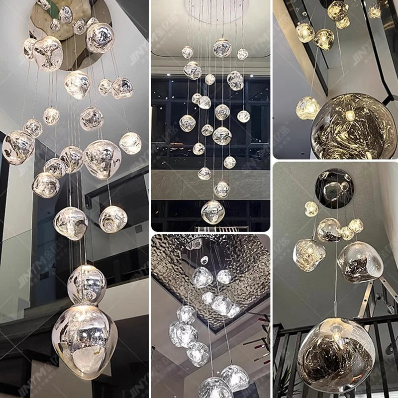 Modern home decor led lights pendant light lamps forstaircase Chandeliers for living room hanging light indoor lighting