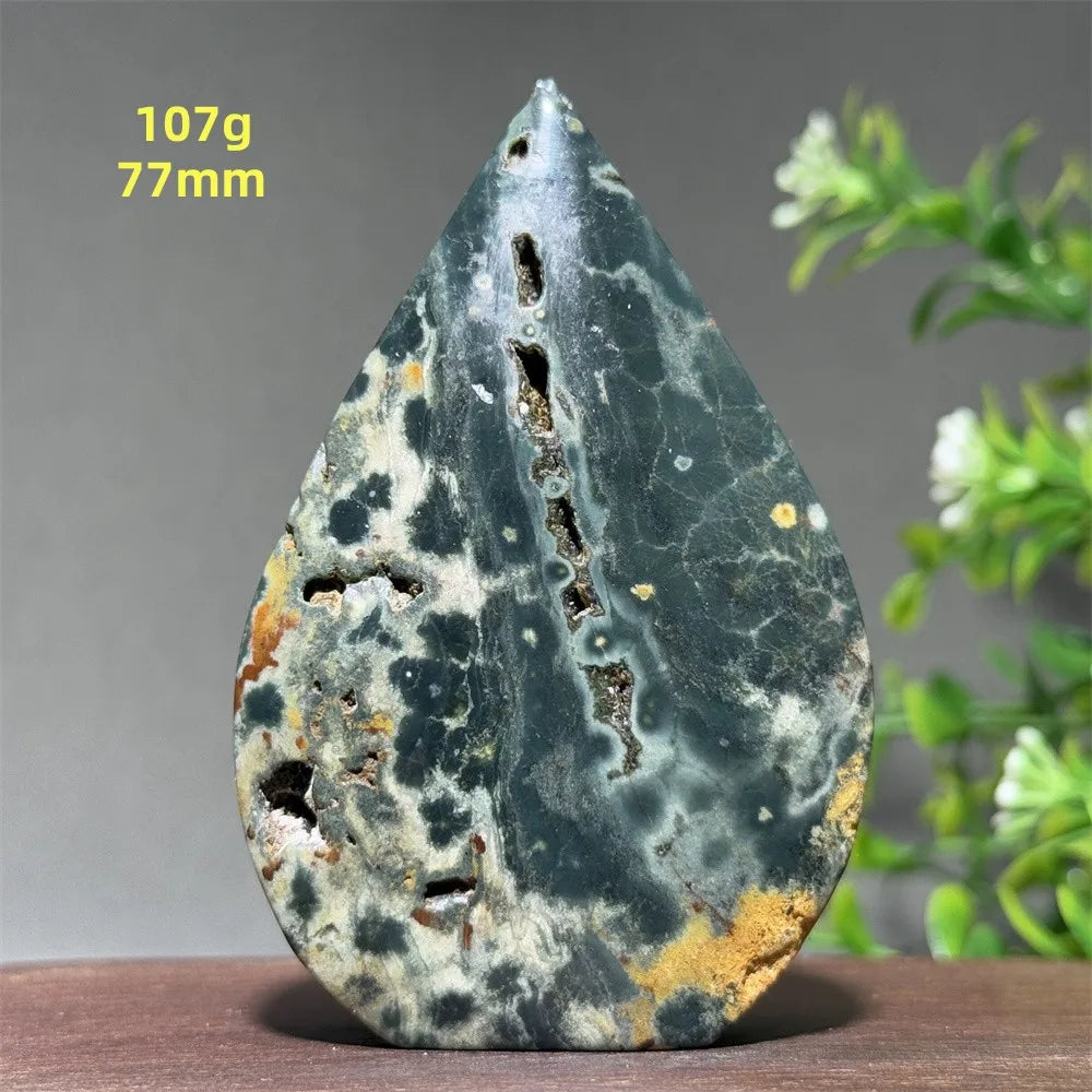 Natural Ancient Ocean Jasper Crystalline Cluster Free Form Torch Mineral Rock Spirit Energy Witchcraft Healing Home Decor Gift