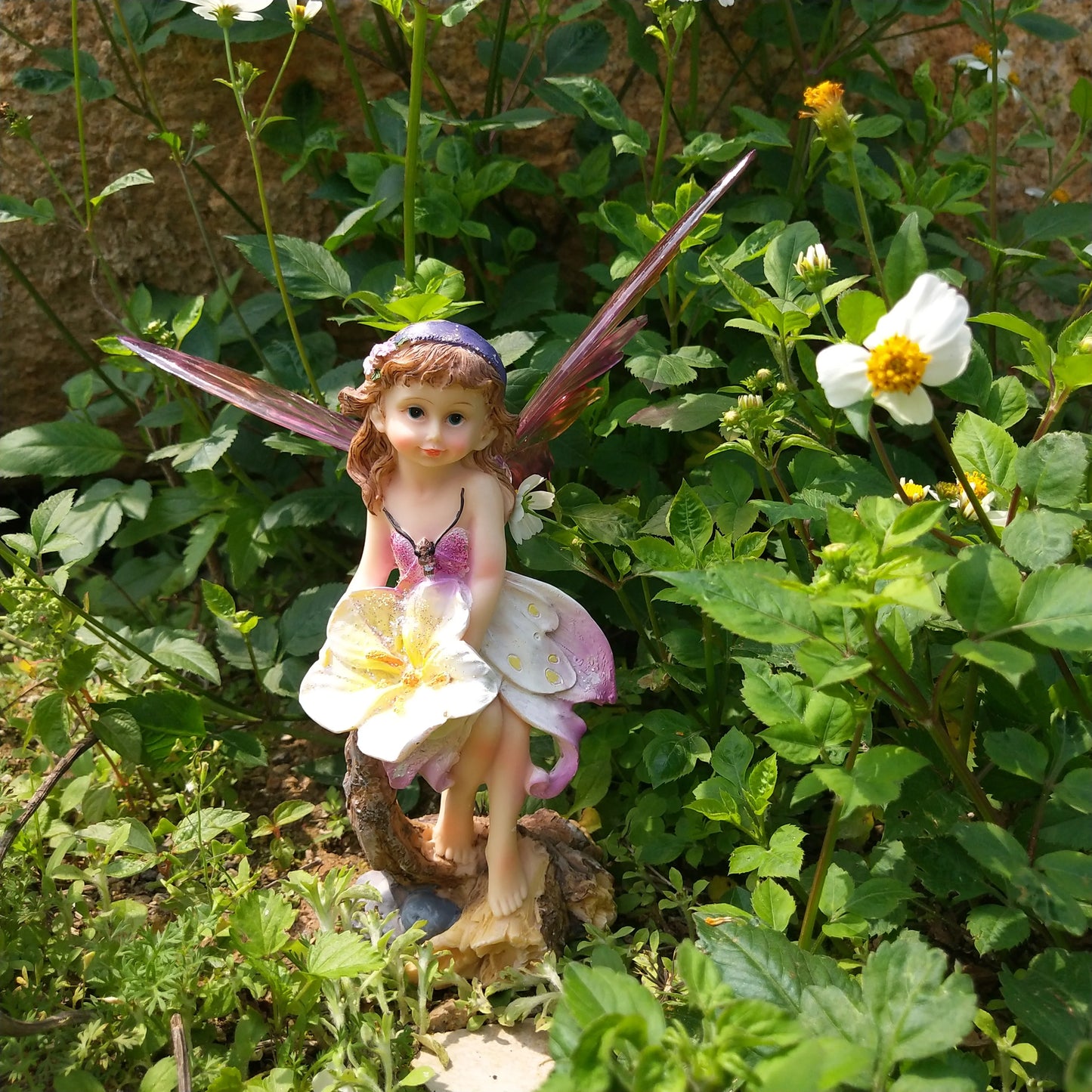Outdoor Garden Decorative Home Decor Flower Fairy Wings Courtyard Country Ornaments Elegant Room Decorations Kawaii Figurine