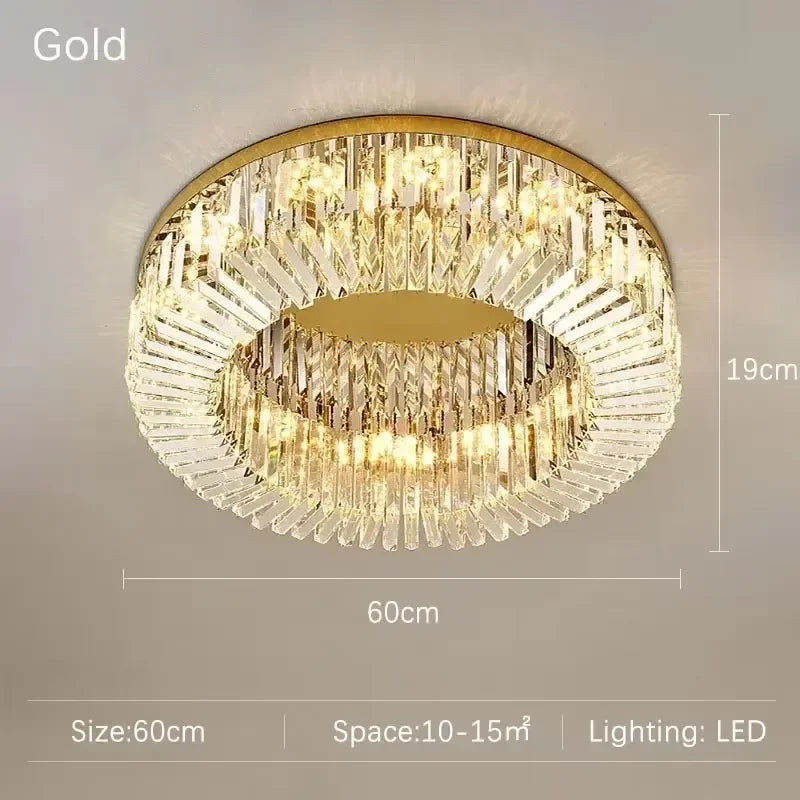 European Style Crystal Pendant Lamps for Bedroom Ceiling Modern Home Decor Ornaments Interior LightingLiving Room Lamps