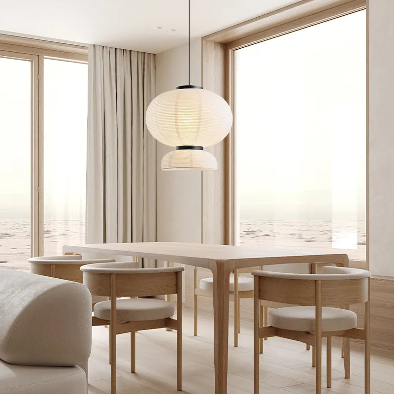 Japanese Rice Paper Wabi Sabi Hanging Pendant Lamp,nordic Suspension Luminaire Lampen Dining Living Room Island LED Home Decor