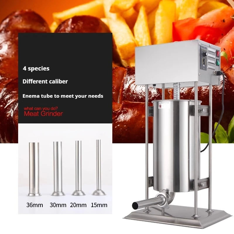 Electric & Manual Sausage Stuffer - 304 Stainless Steel Machine for Home and Commercial Use