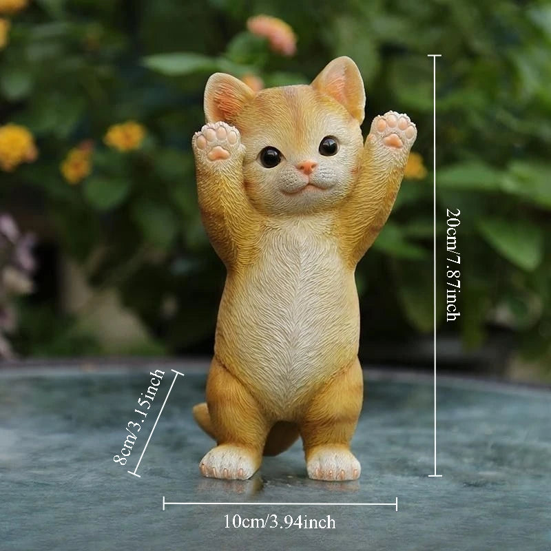 Cute Cat Figurine Anxiety Relief Desktop Decoration Office Stress Relief Ornament Home Decor Animal Statue Resin Kitty Sculpture