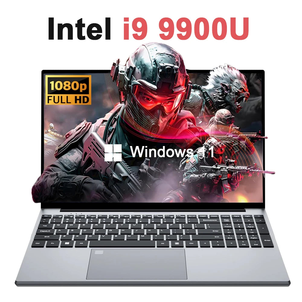 Portable 15.6" Laptop Computer Windows 11 Intel Core i9-10980HK/9900U 16GB RAM 1TB SSD Office Laptop Fingerprint Unlock Notebook