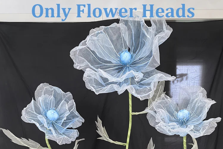 190cm Wedding Decor Props Artificial Flowers Road Lead Flower Silk Yarn Flower Poppy Window Display Garden Decoration Home Decor