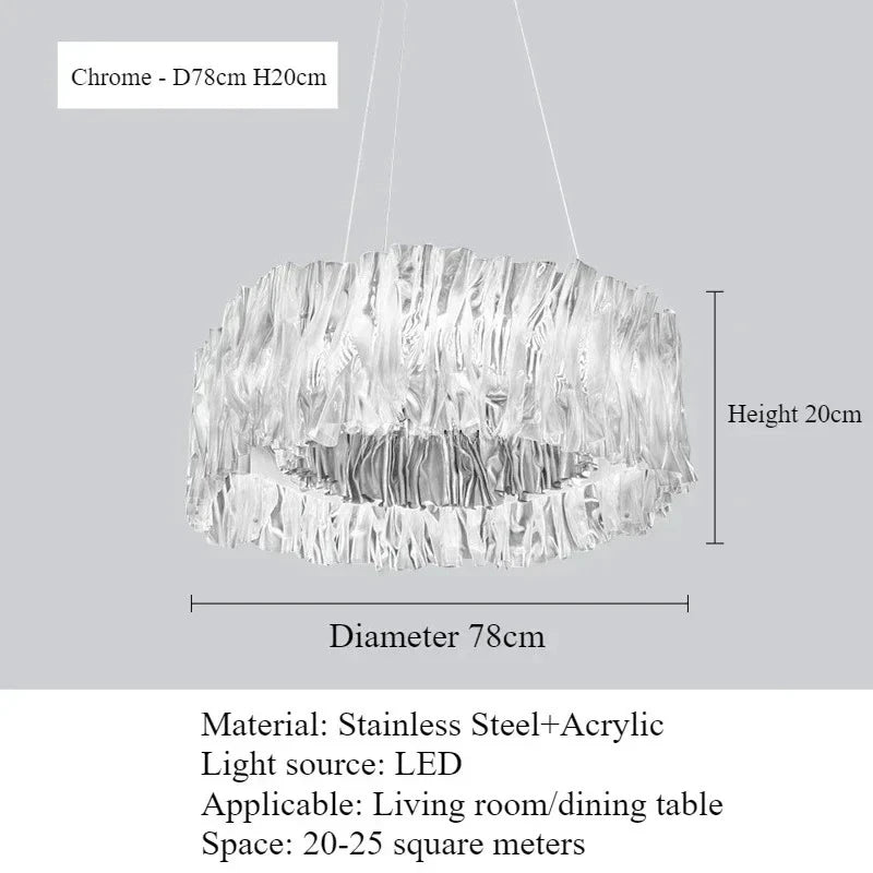 Italy Restaurant High-end Accordion LED Pendant Lights Personality Art for Living Room Chandelier Bedroom Home Decor Lamp Design