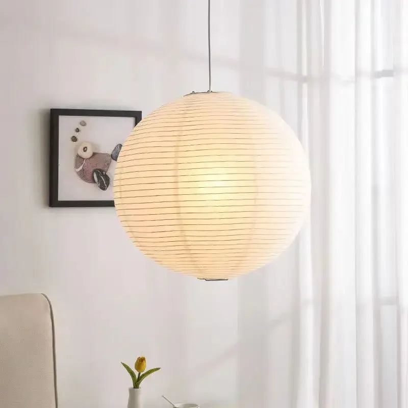 Japanese Style Minimalist Rice Paper Art Chandelier Restaurant Bedroom Hotel Tea Room Pendant Lamp Home Decor Lighting Fixtures