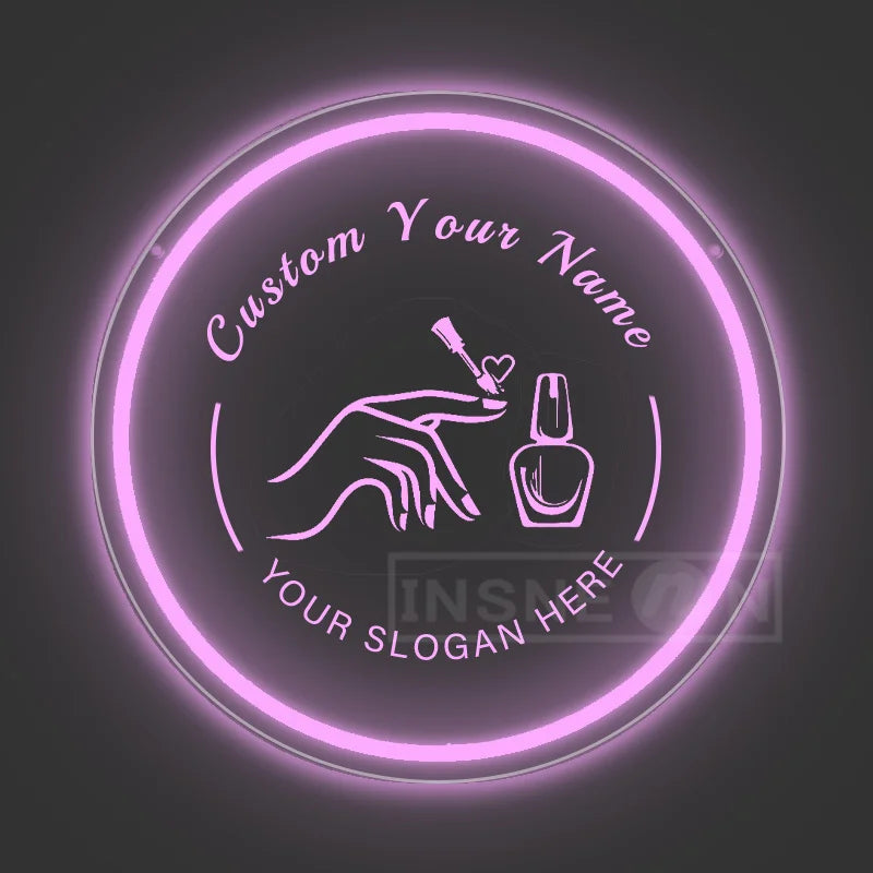 Custom LED Neon Signs Personalized Text USB Pink Night Light Switch Control Nail Salon Beauty Shop Home Decor Neon Wall Decor