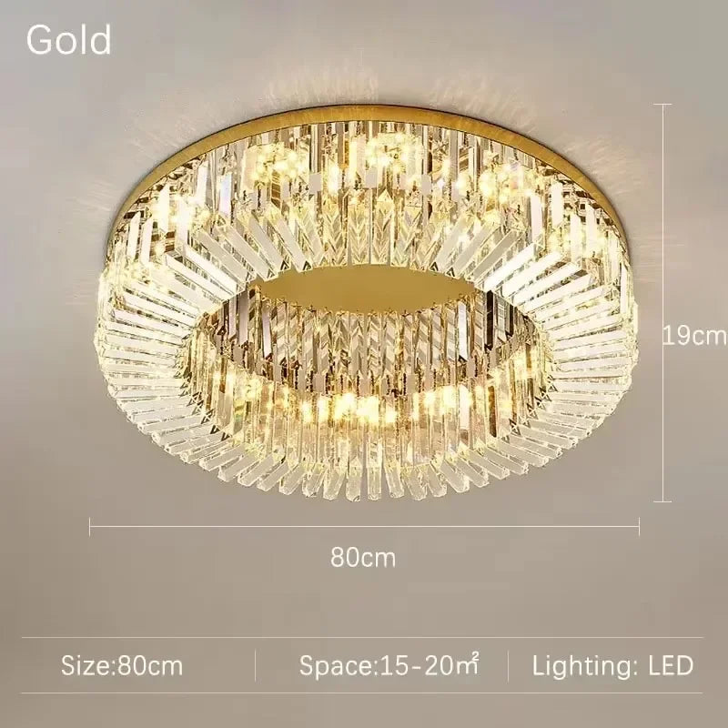 European Style Crystal Pendant Lamps for Bedroom Ceiling Modern Home Decor Ornaments Interior LightingLiving Room Lamps