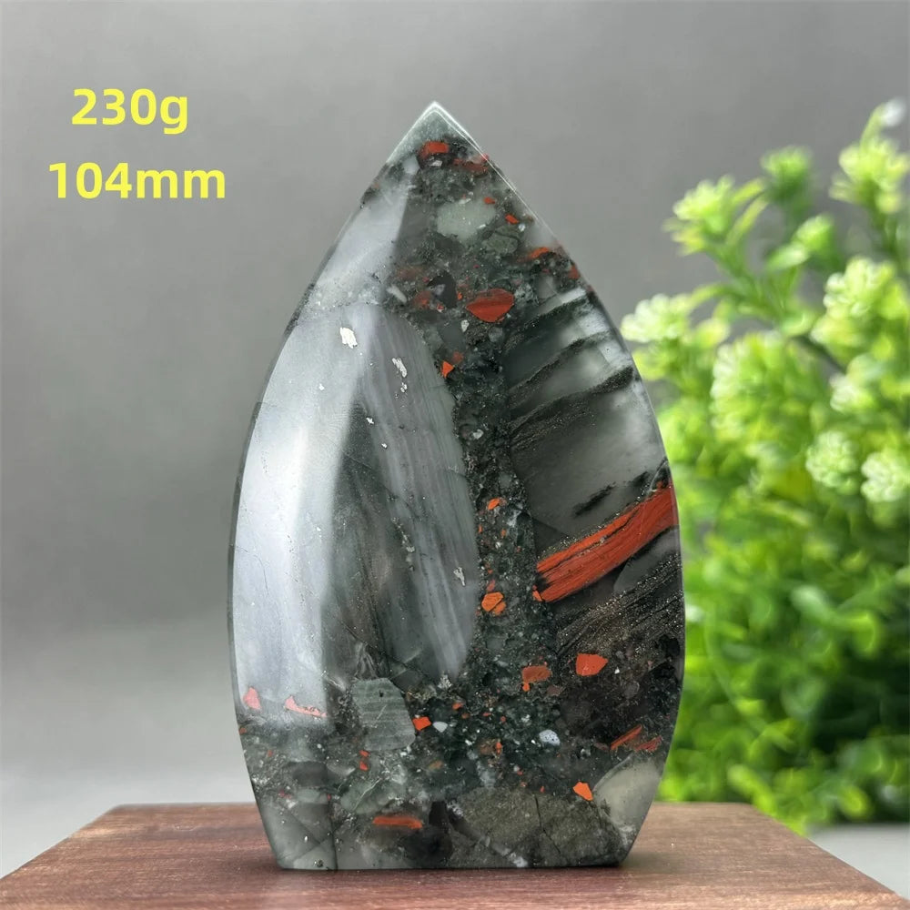 Natural Beautiful Blood Stone Free Form Torch Reiki Healing Energy Spiritual Meditation Witchcraft Exorcism Home Decor