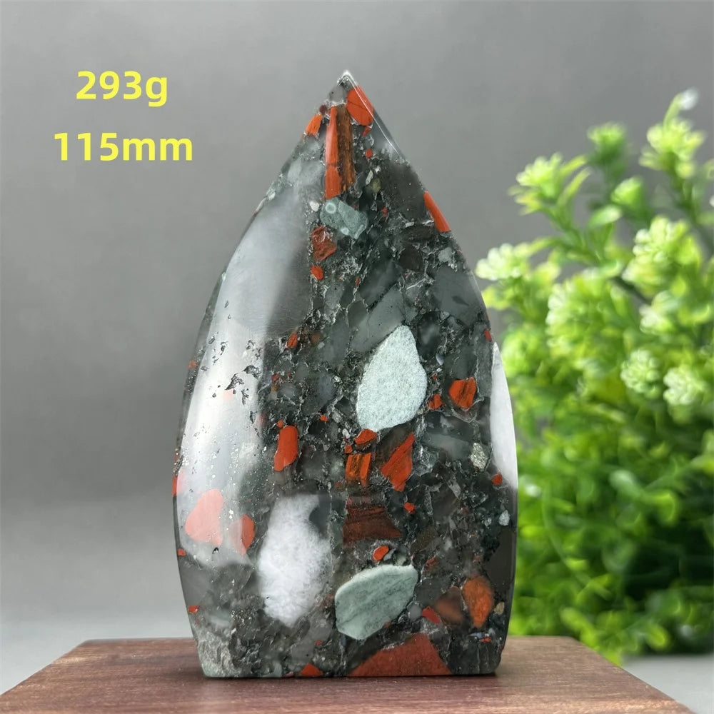 Natural Beautiful Blood Stone Free Form Torch Reiki Healing Energy Spiritual Meditation Witchcraft Exorcism Home Decor
