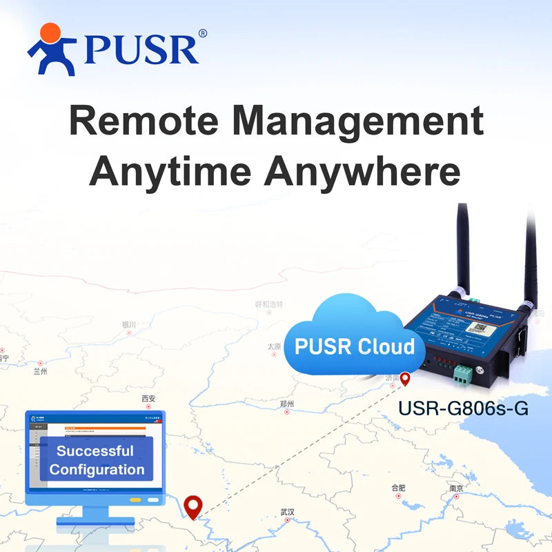 USR-G806s-G Global Band Industrial 4G LTE Router with 1*WAN/LAN,1*LAN GPS Function Enhanced OPENVPN RS485 Serial Port