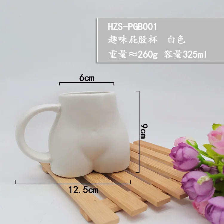Creative Fun Ass Ceramic Coffee Cup Cute Breakfast Milk Cup Abstract Alien Human Body Mug Office Living Room Butt Mug Home Decor