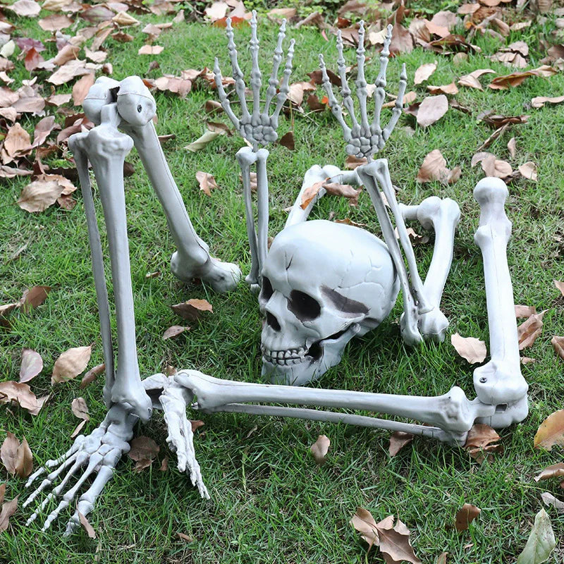 Halloween Decorations Home Decor Skeleton Head Outdoor Scary Props Realistic Skull Hands Yard Prank Festivals Party Supplies