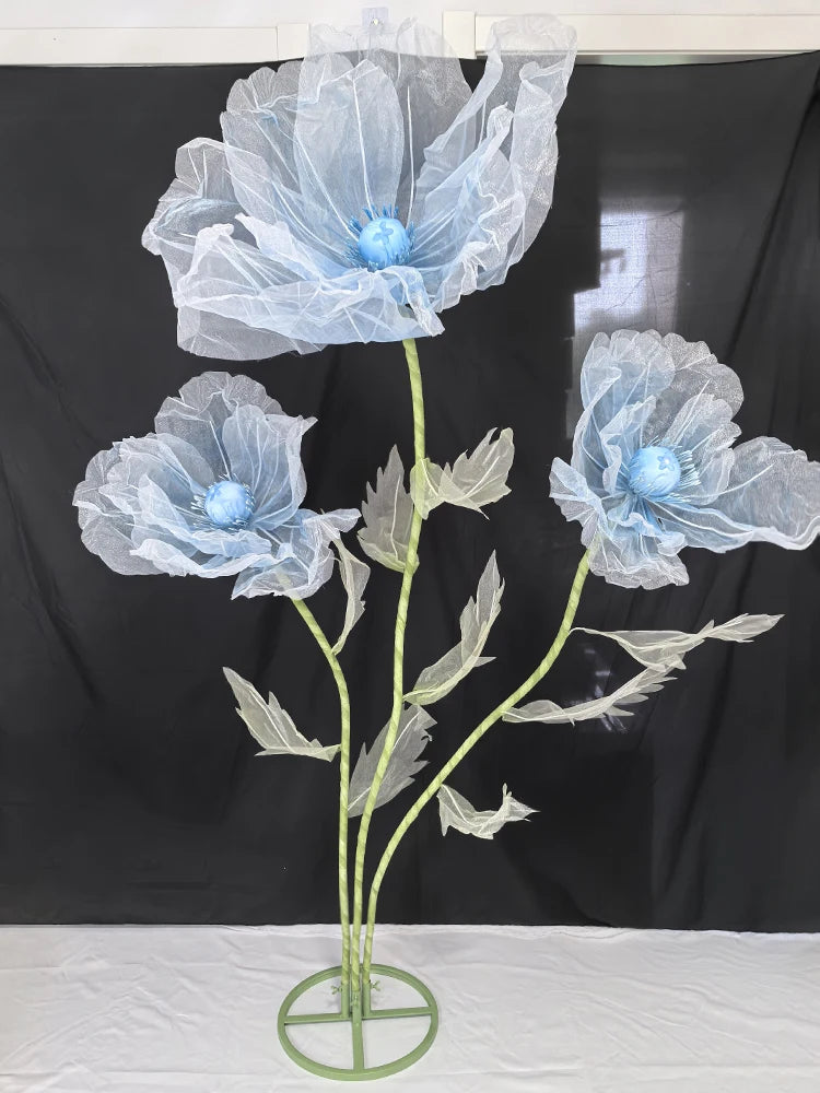 190cm Wedding Decor Props Artificial Flowers Road Lead Flower Silk Yarn Flower Poppy Window Display Garden Decoration Home Decor