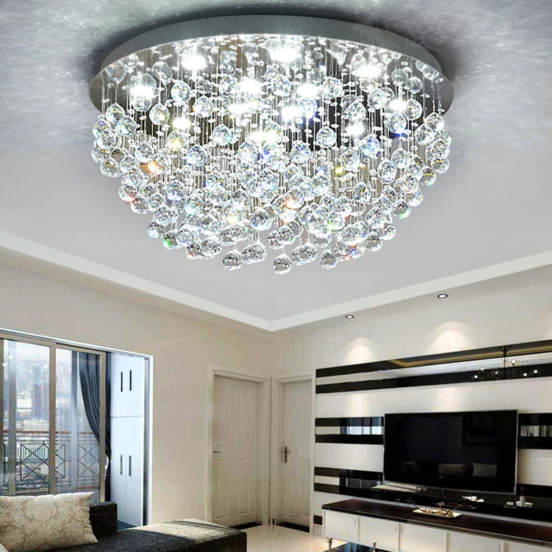 Modern Crystal Ball Ceiling Lights Surface Mounted LED Lamps Lighting Fixture for Living Room Lustres Home Decor Lampara Techo