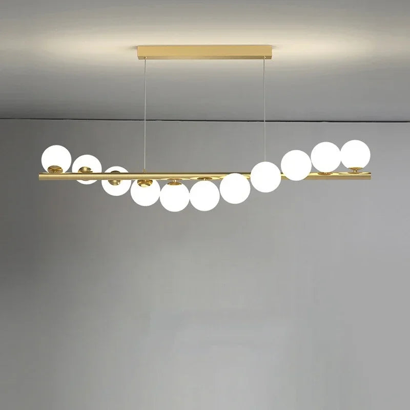 Winfordo Modern Lustre Hanging Chandelier Light Fixture Nordic Glass Ball Pendant Lamp for Dining Room Kitchen Home Decor