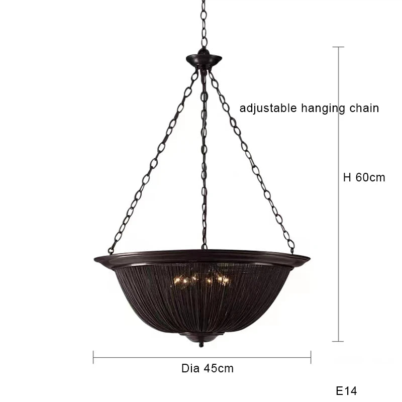 Led Black American Tassel Ceiling Chandelier 2026 Designer Home Decoration Lustres Dimmable Home Decor Lamps for Living Room